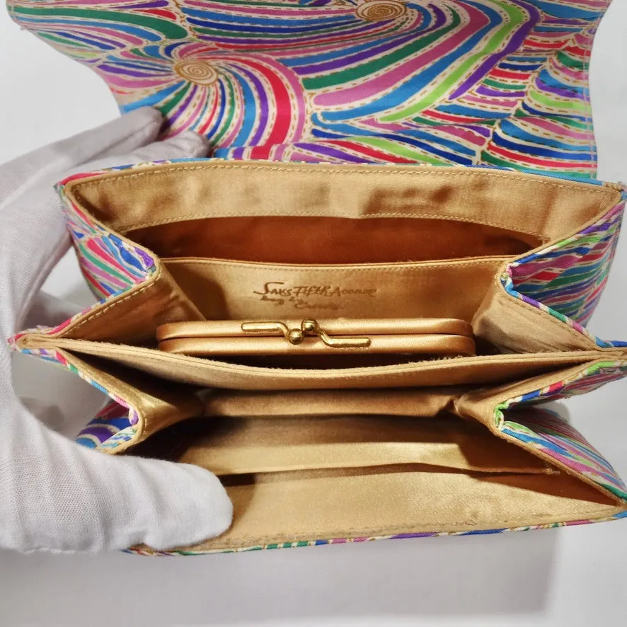 Coblentz Saks Fifth Avenue Multicolor Fold Over Handbag