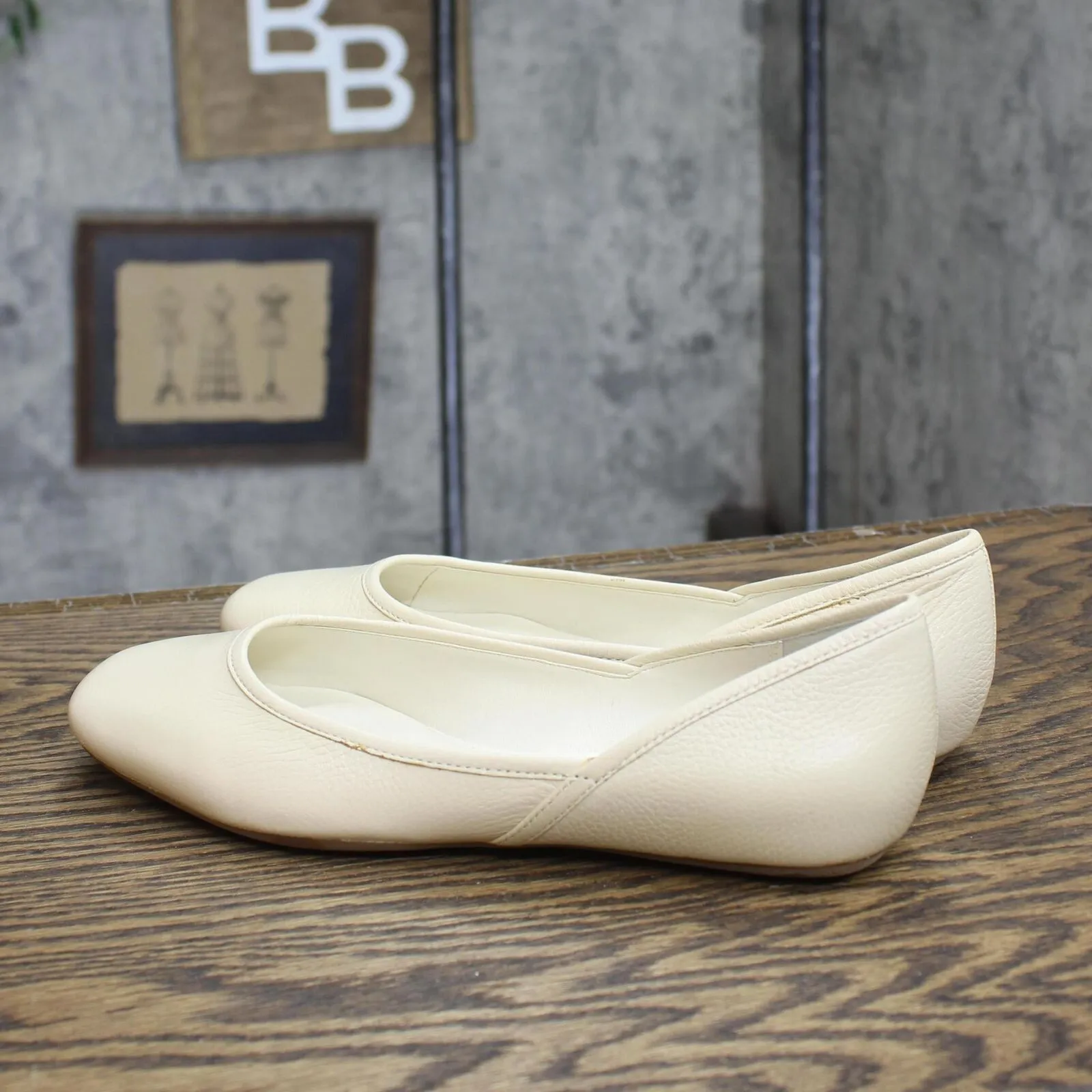 Coldwater Creek Womens Vintage Essential Pull On Flats Ivy Off White 6M