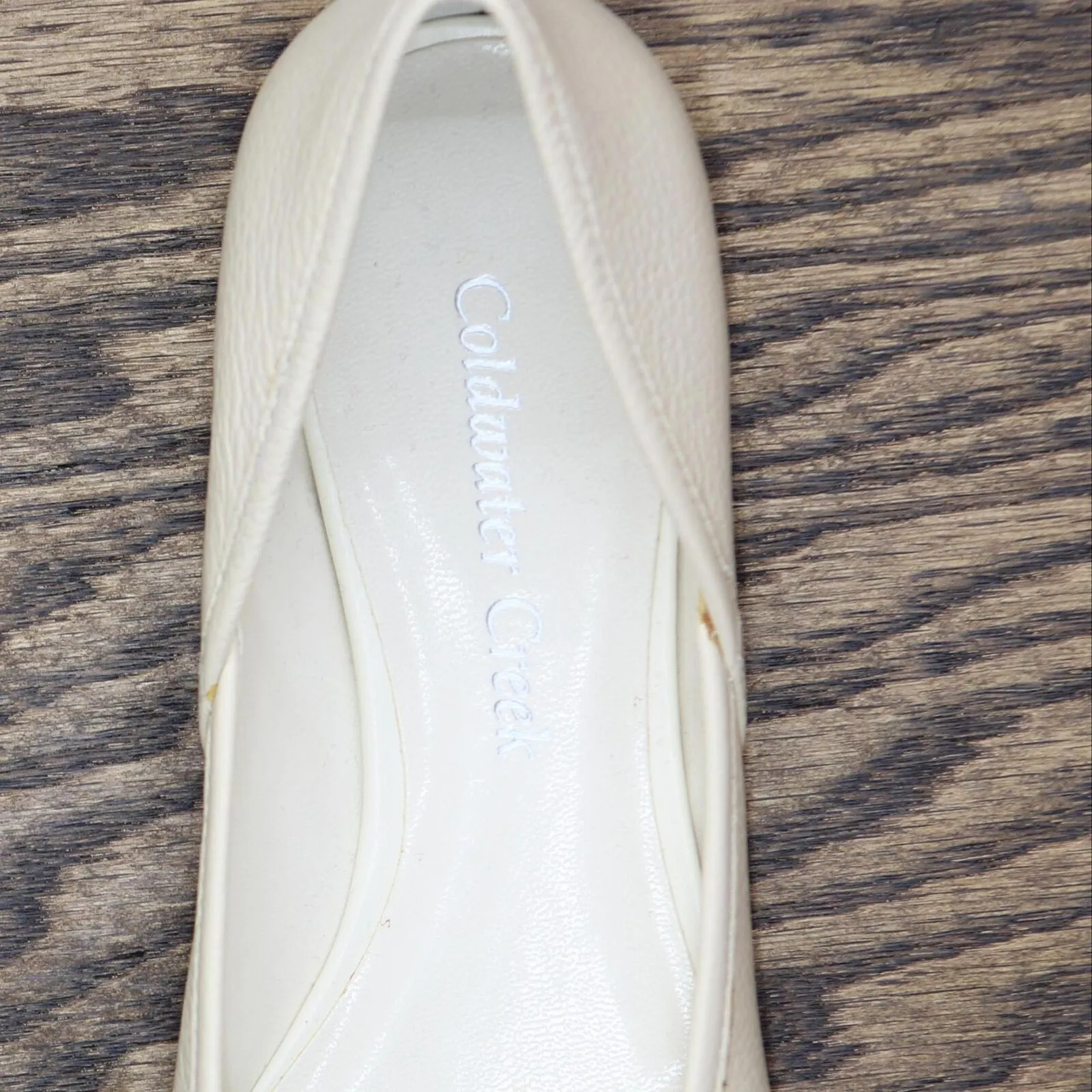 Coldwater Creek Womens Vintage Essential Pull On Flats Ivy Off White 6M