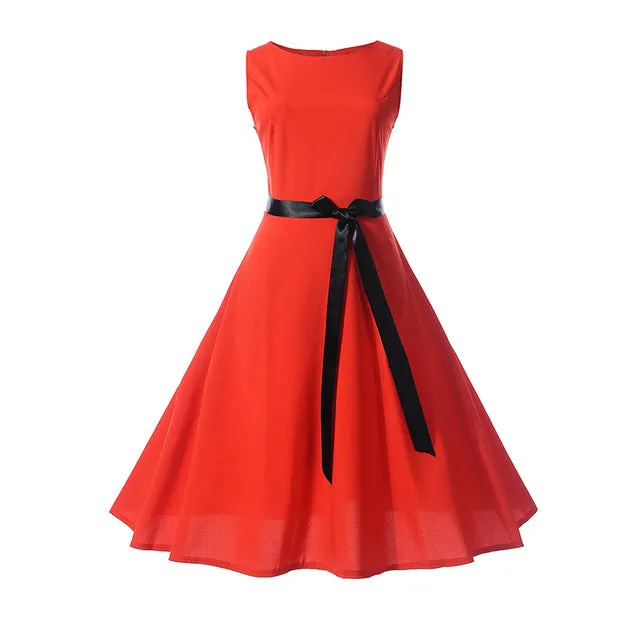 CYAN Women Summer Dress 2018 Casual Floral Print Ball Gown Sleeveless Dress Vintage 50s 60s Party Dresses Female Vestidos 2XL