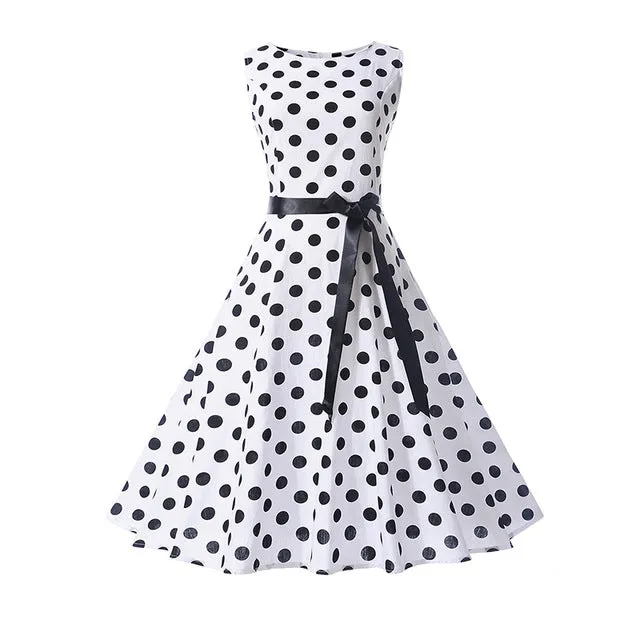 CYAN Women Summer Dress 2018 Casual Floral Print Ball Gown Sleeveless Dress Vintage 50s 60s Party Dresses Female Vestidos 2XL
