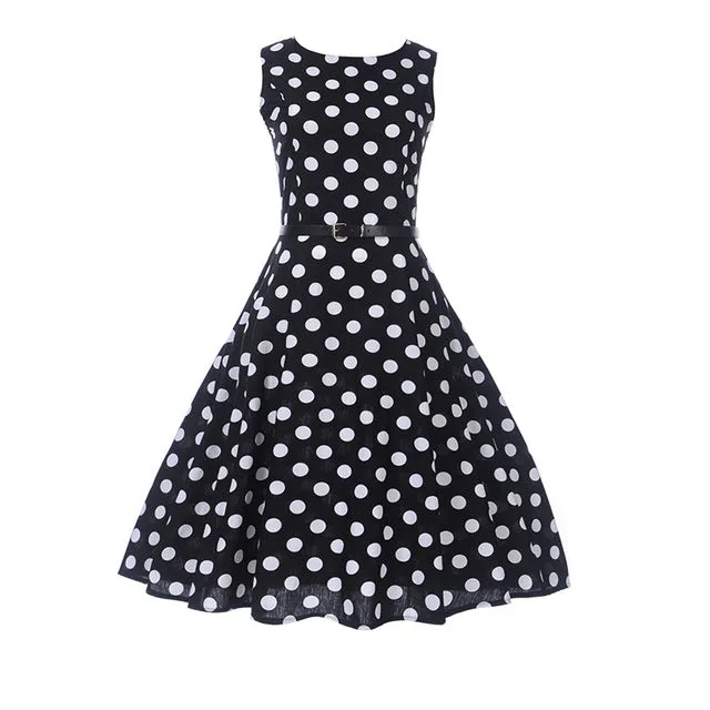 CYAN Women Summer Dress 2018 Casual Floral Print Ball Gown Sleeveless Dress Vintage 50s 60s Party Dresses Female Vestidos 2XL