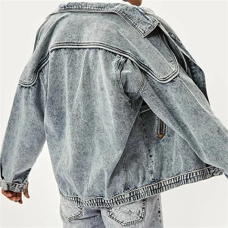 Denim Archer™ | Men's Vintage Denim Jacket | Distressed Wash, Classic Fit, Durable Cotton Fabric