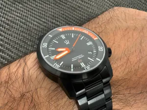 DLC Stainless Steel DC-50 Dual Crown 50ATM Diver Automatic Watch With Date   Bracelet by Maratac®!