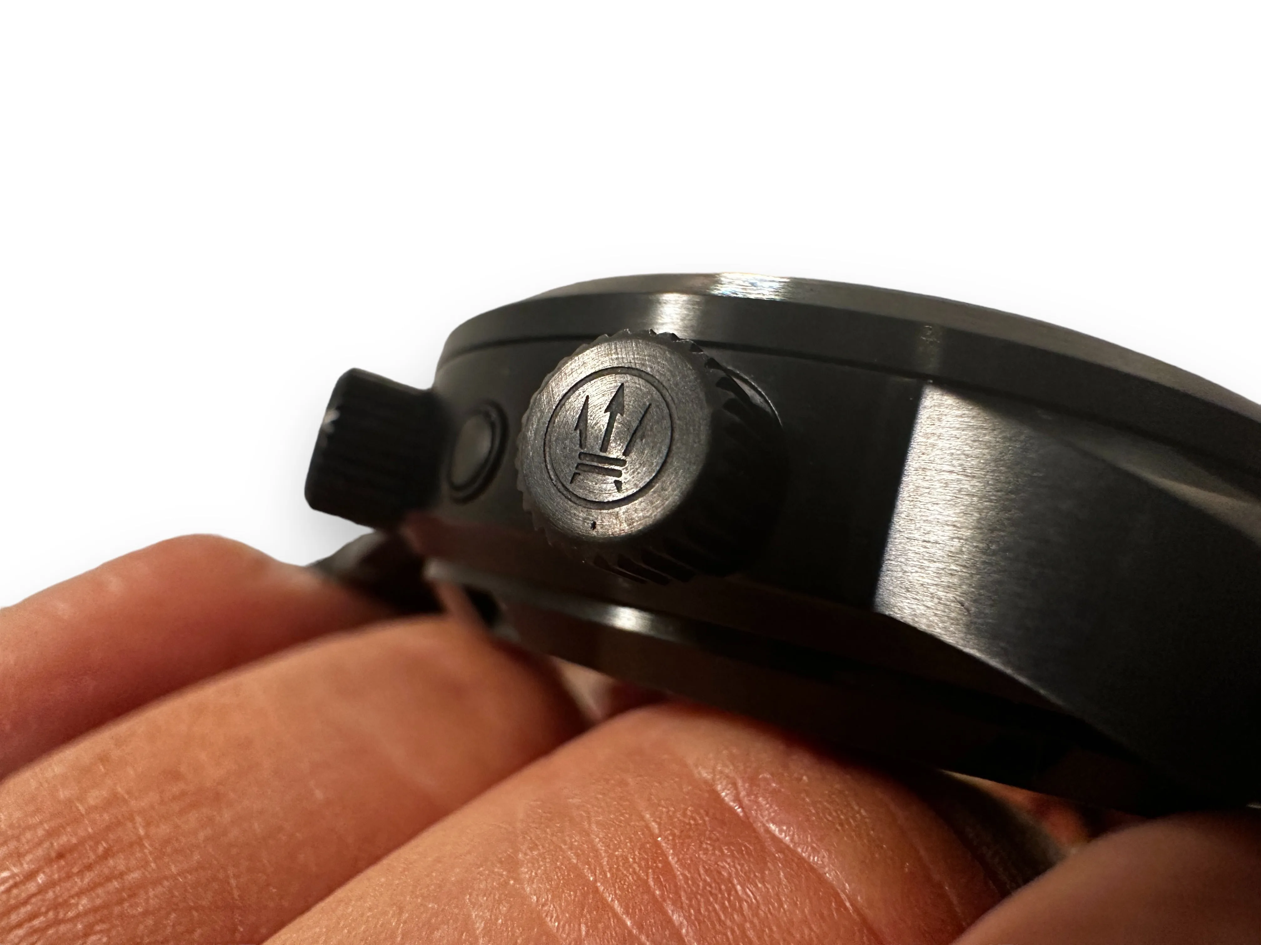 DLC Stainless Steel DC-50 Dual Crown 50ATM Diver Automatic Watch With Date   Bracelet by Maratac®!
