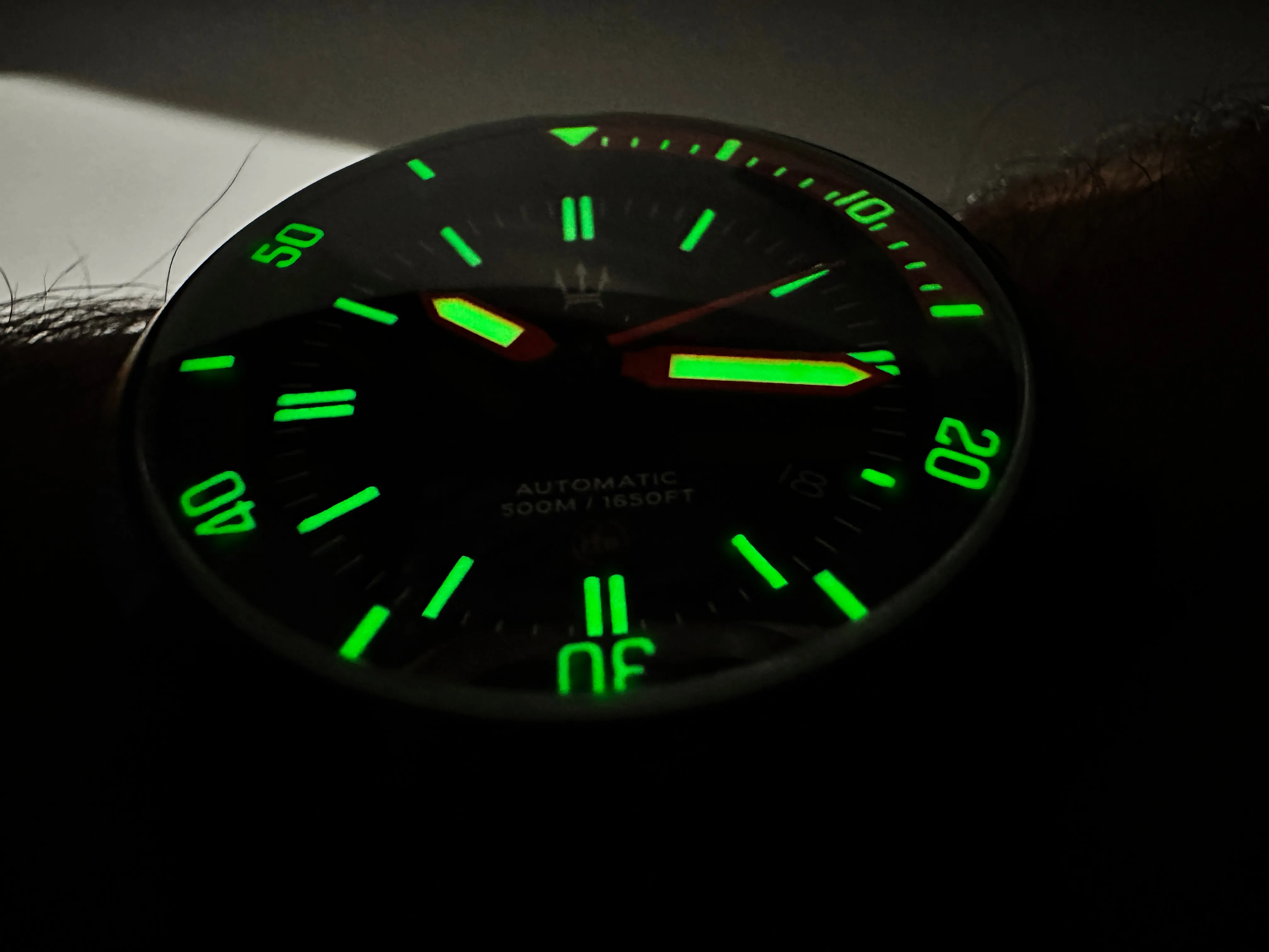 DLC Stainless Steel DC-50 Dual Crown 50ATM Diver Automatic Watch With Date   Bracelet by Maratac®!