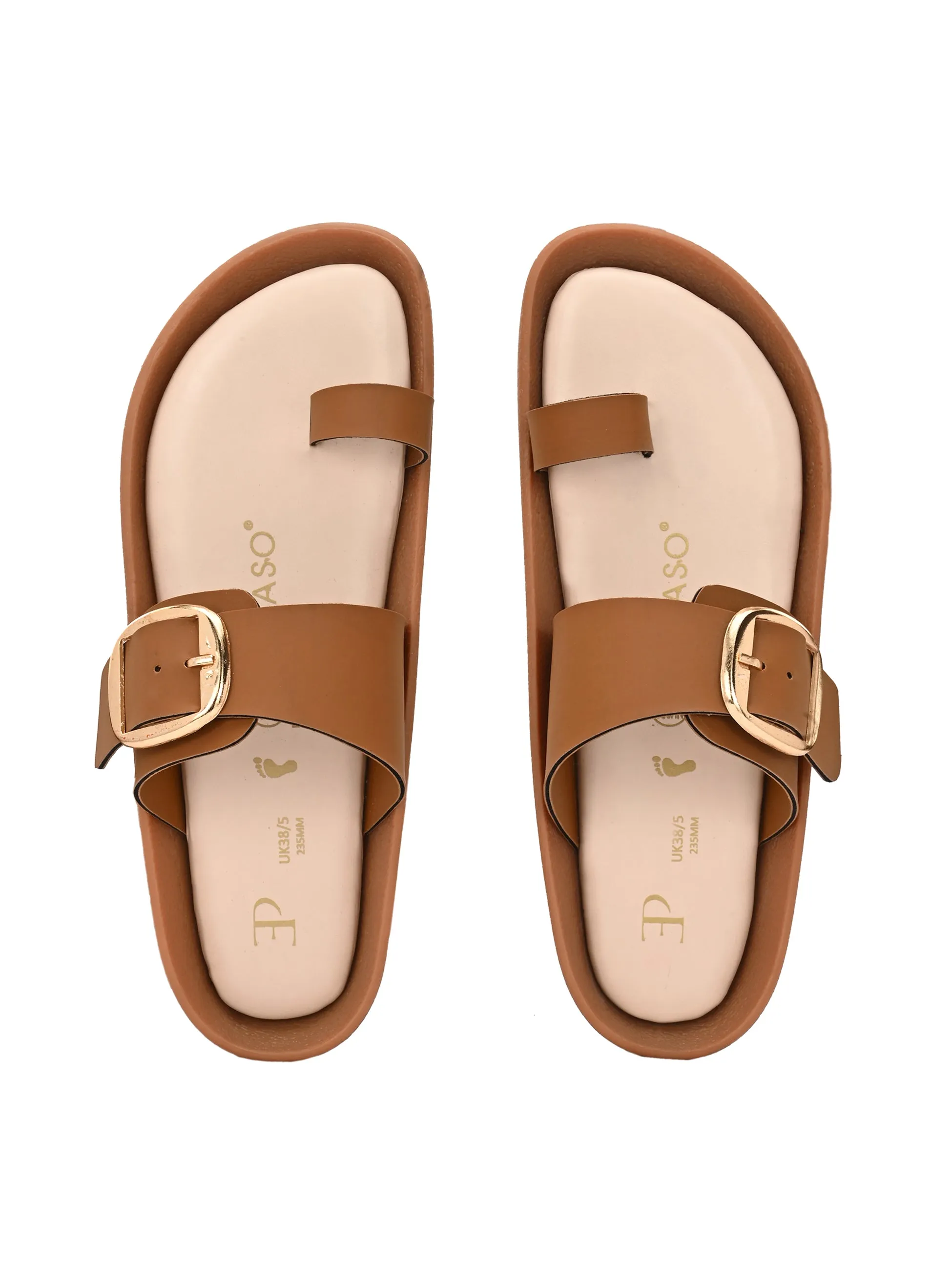 El Paso Women One Toe Flats with Buckles