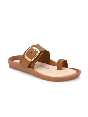 El Paso Women One Toe Flats with Buckles