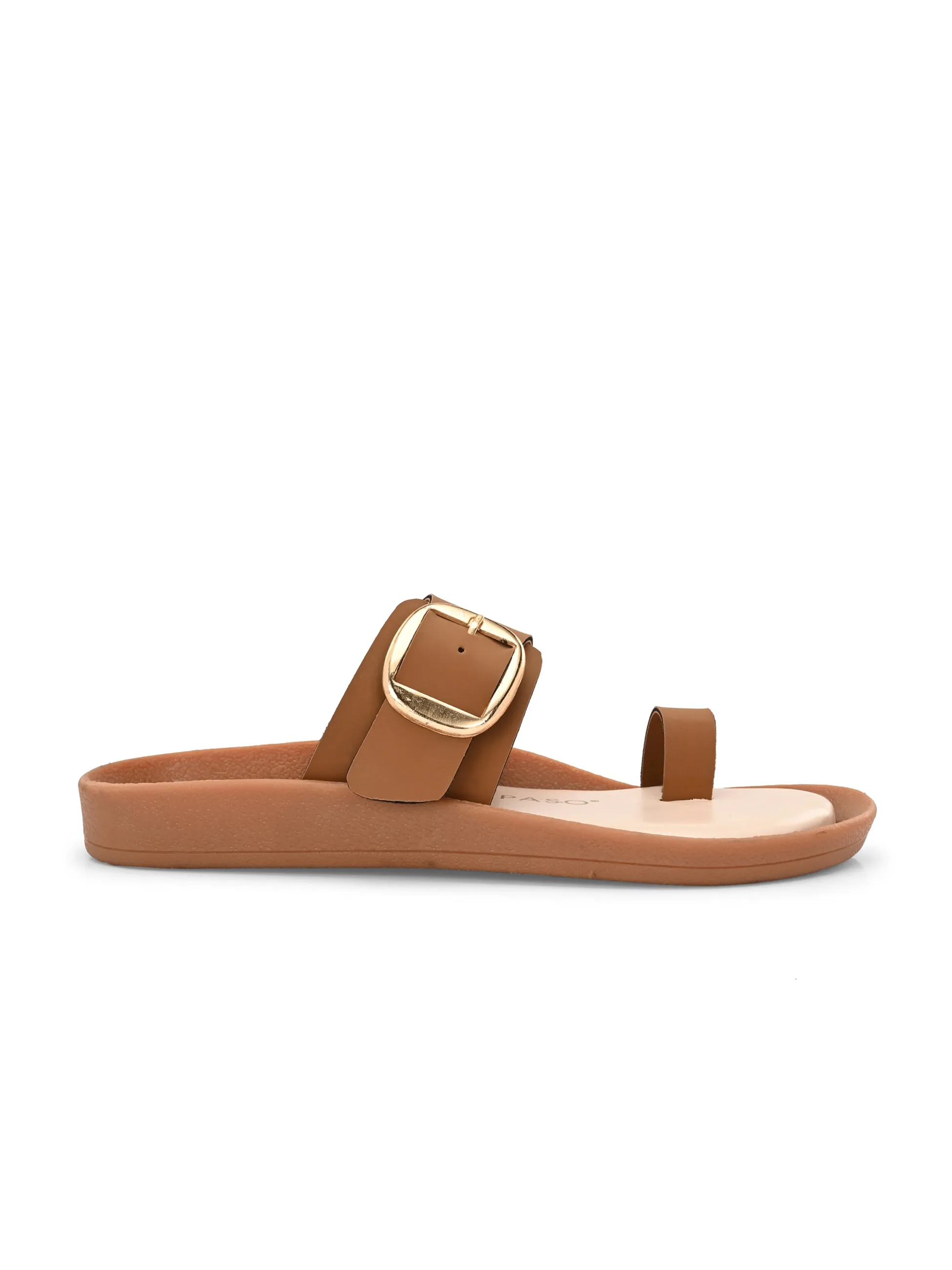 El Paso Women One Toe Flats with Buckles