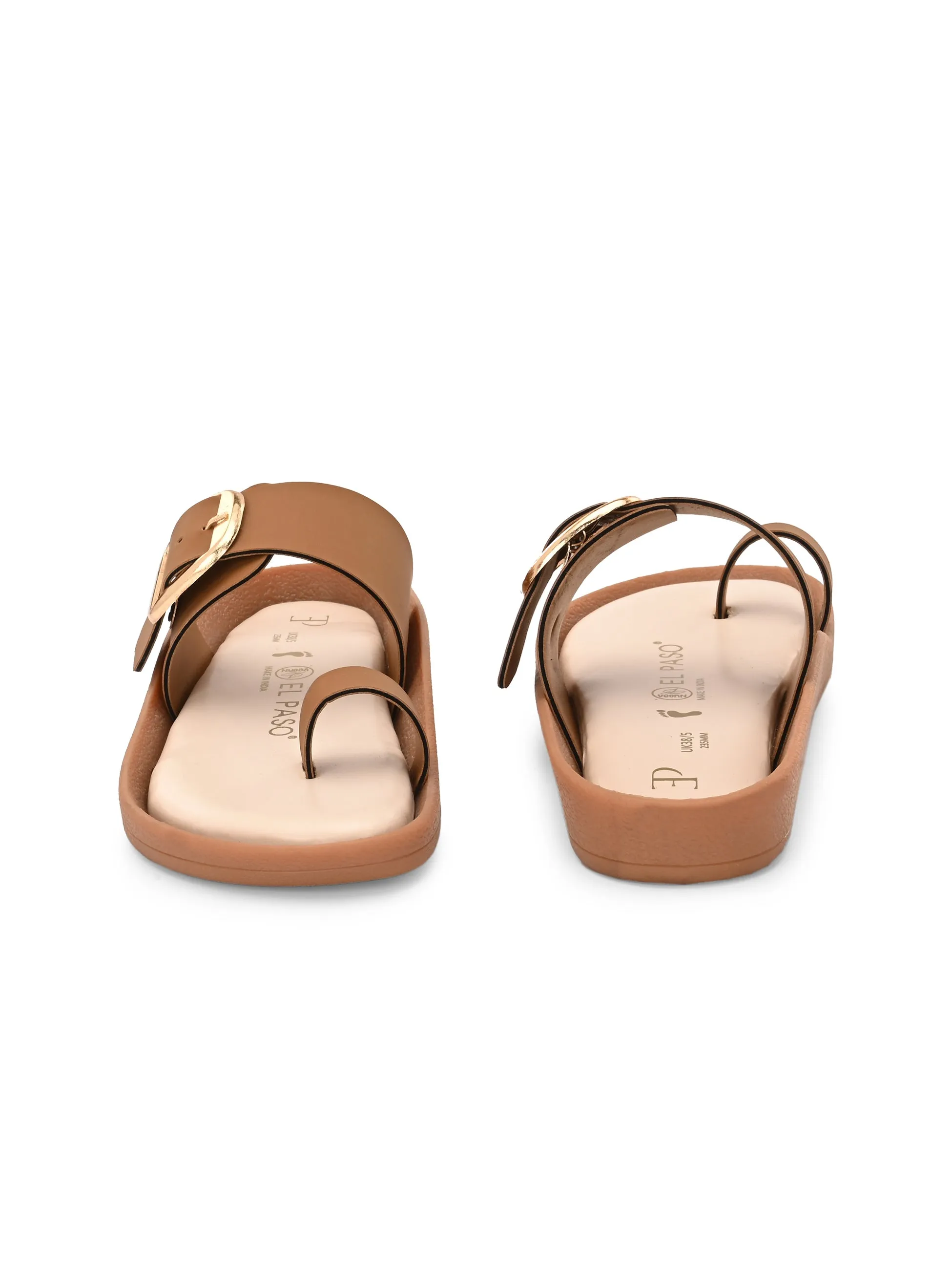 El Paso Women One Toe Flats with Buckles