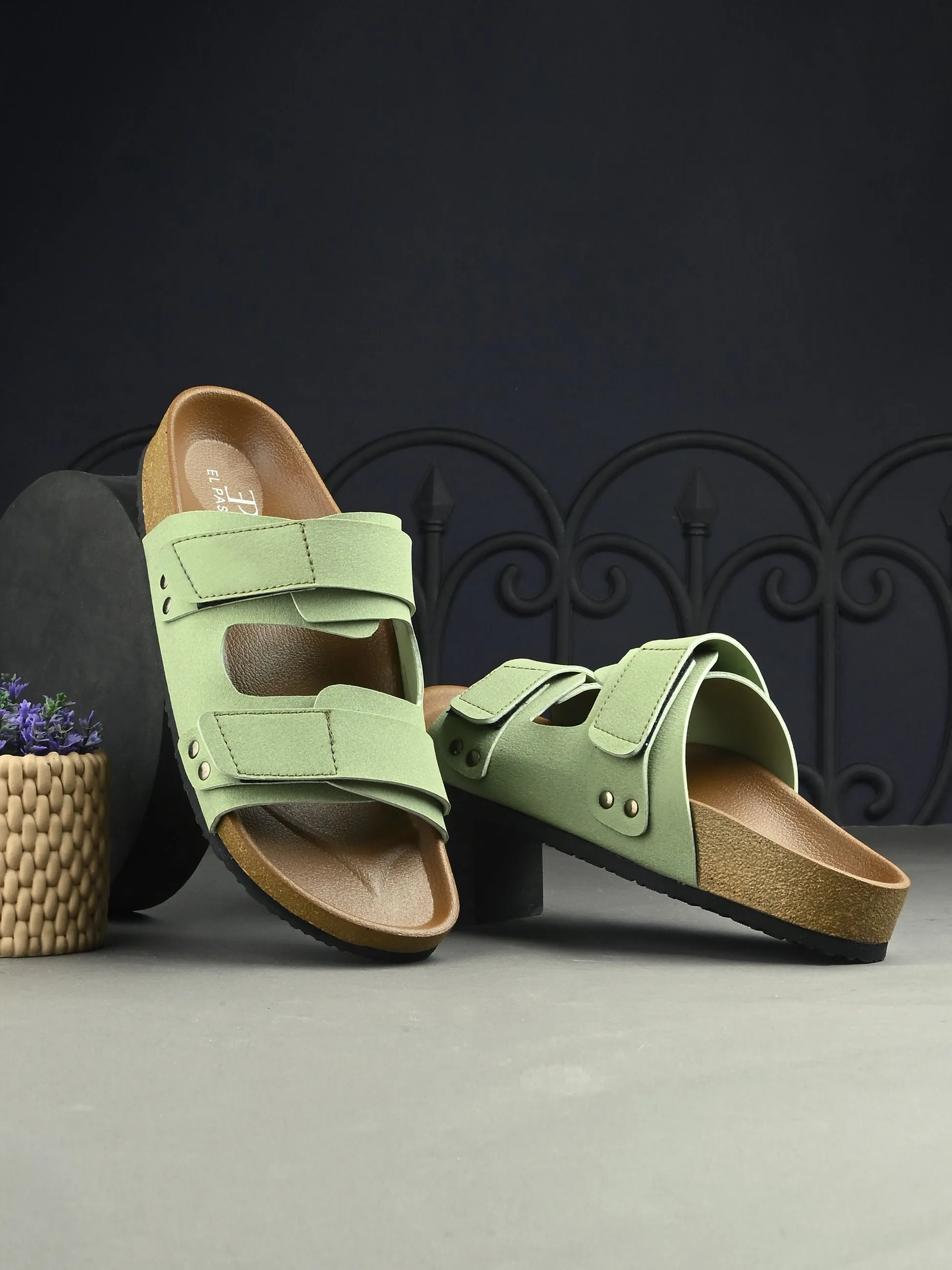 El Paso Women Velcro One Toe Flats