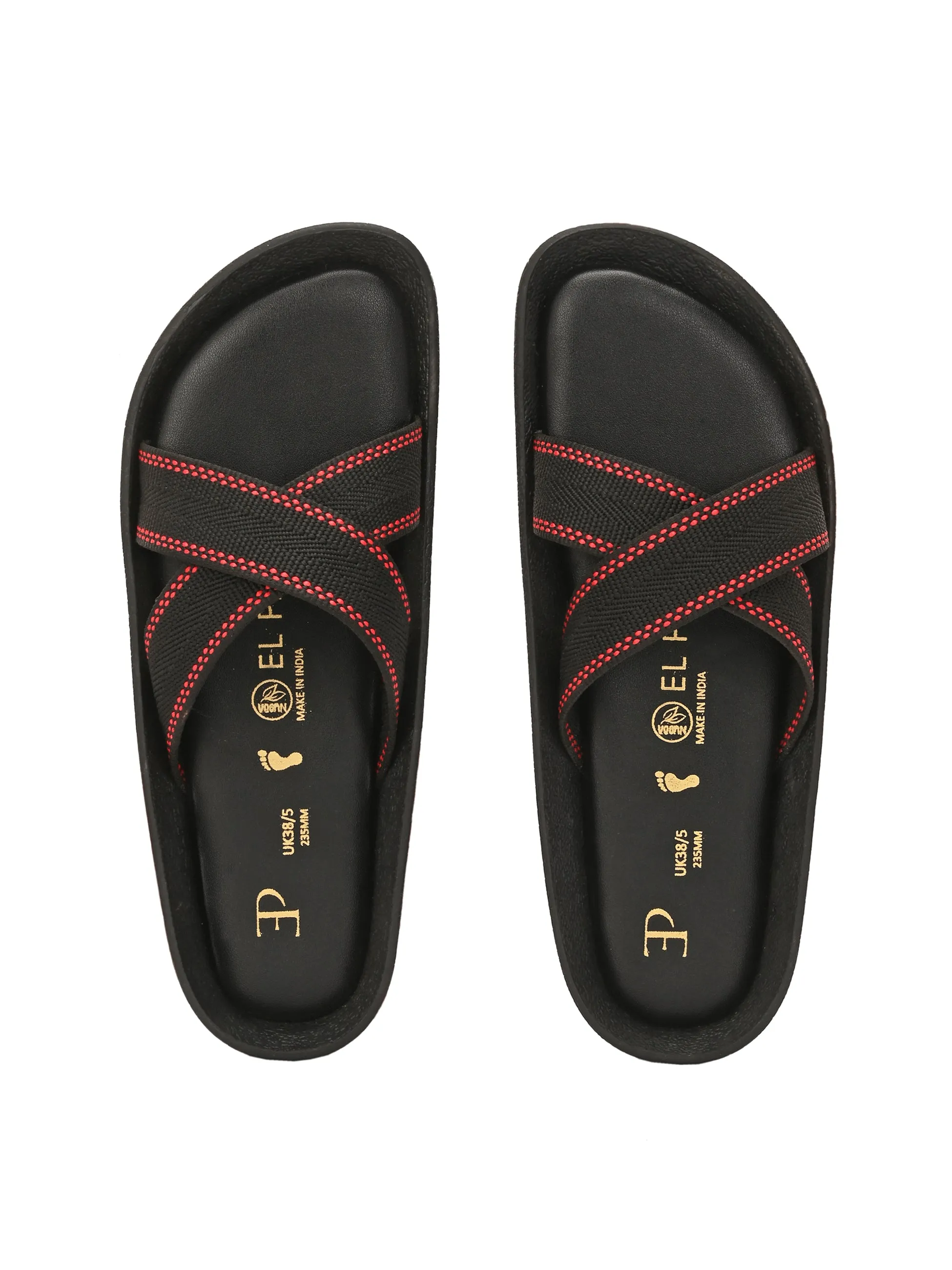 El Paso Women Woven Design Slip-On Open Toe Flats