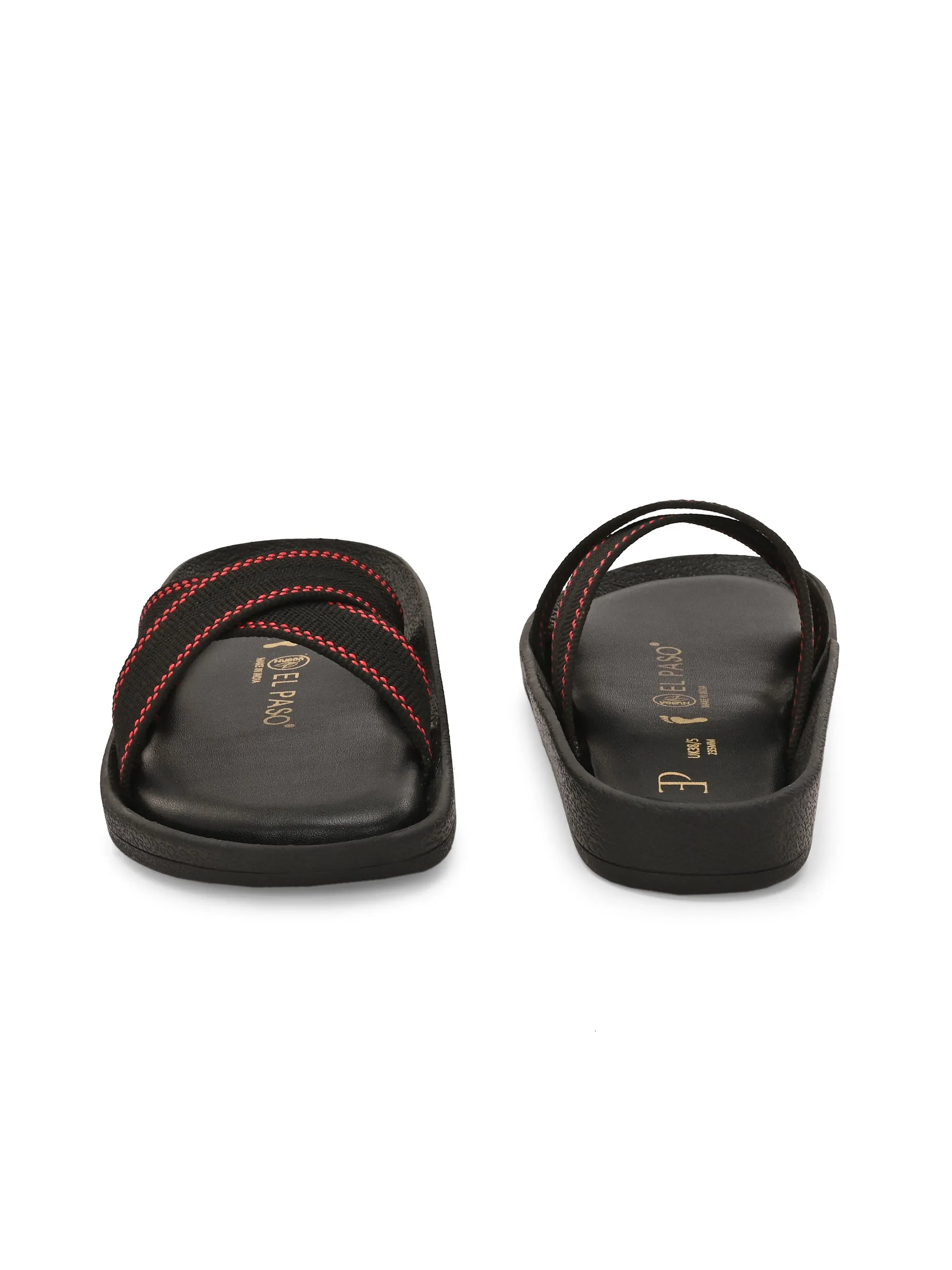 El Paso Women Woven Design Slip-On Open Toe Flats