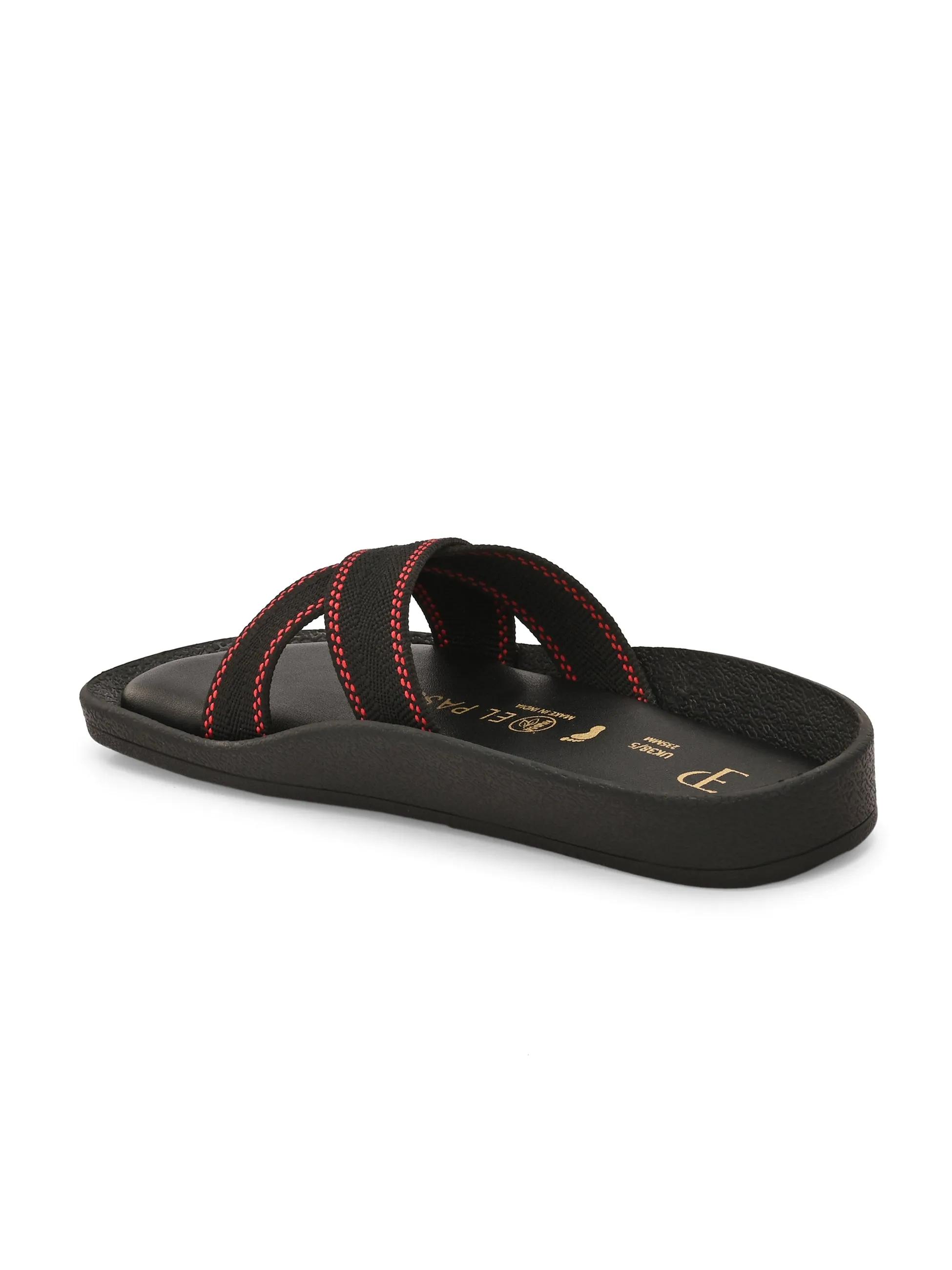 El Paso Women Woven Design Slip-On Open Toe Flats