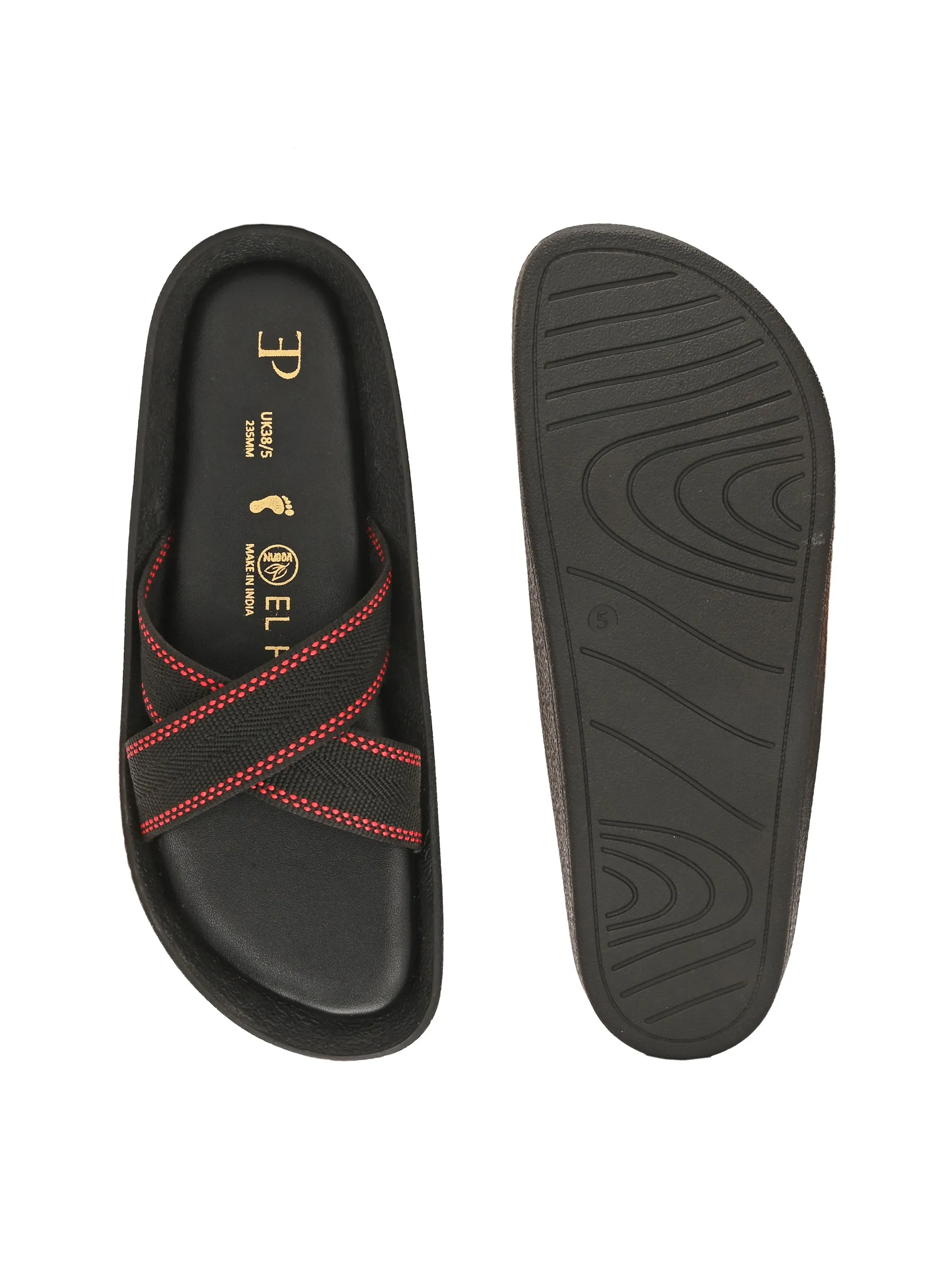 El Paso Women Woven Design Slip-On Open Toe Flats