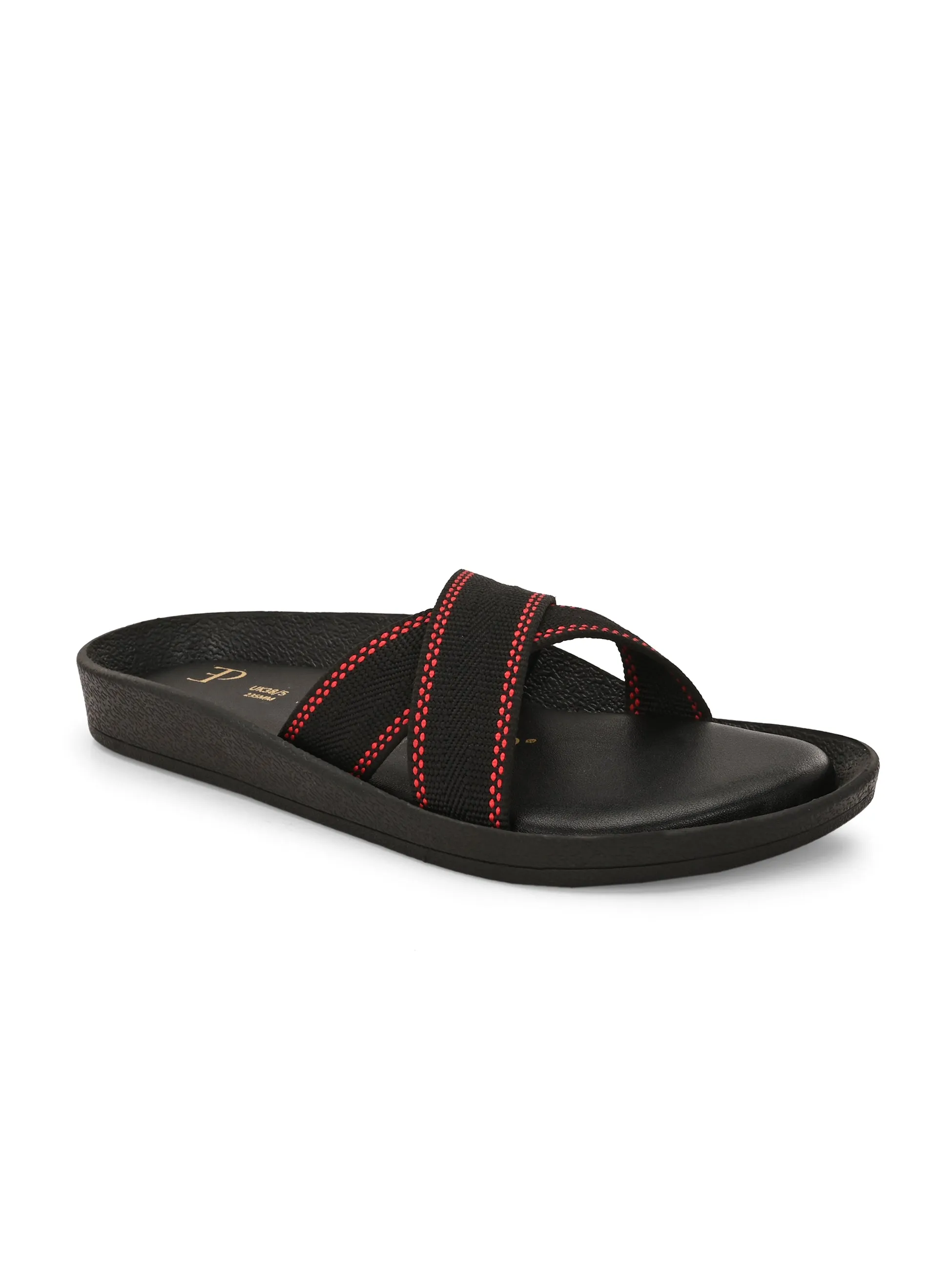 El Paso Women Woven Design Slip-On Open Toe Flats