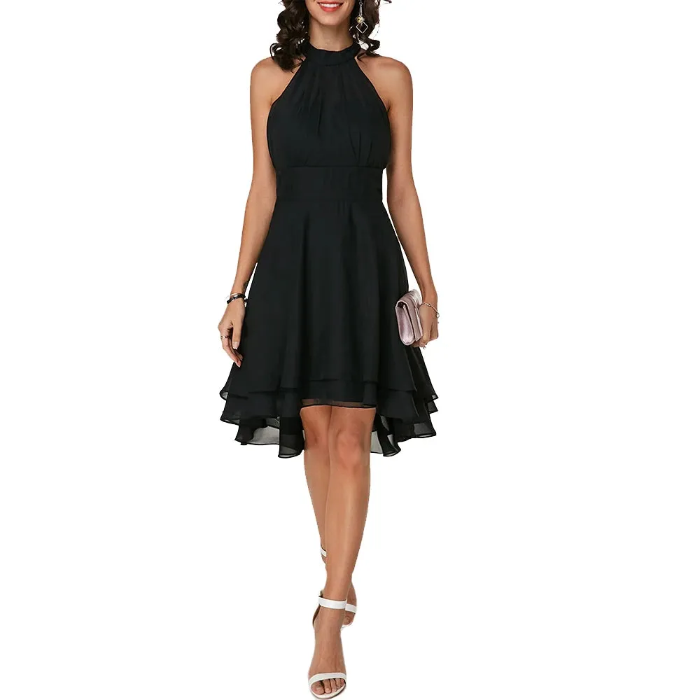 Elegant Slim Sleeveless Midi Dress – Vintage Fit & Flare Style