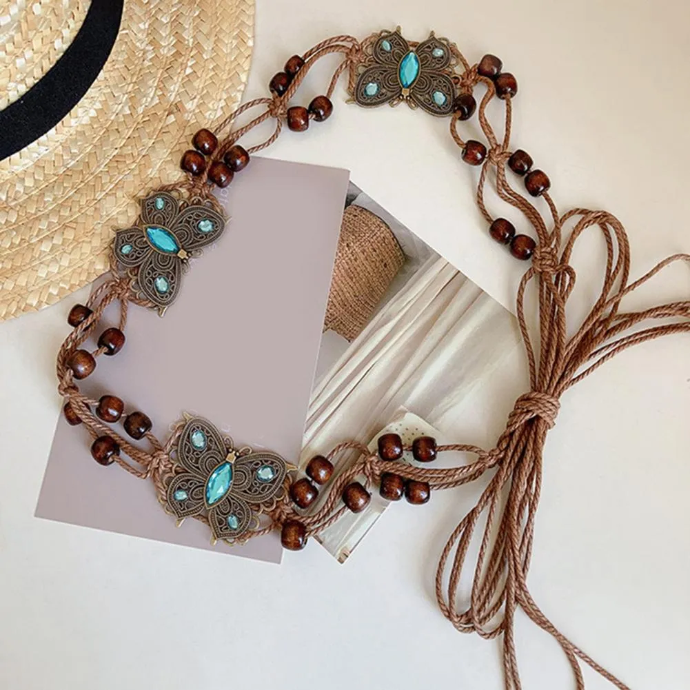 Ethnic Style Belt Women Belt Vintage Bohemian Beads