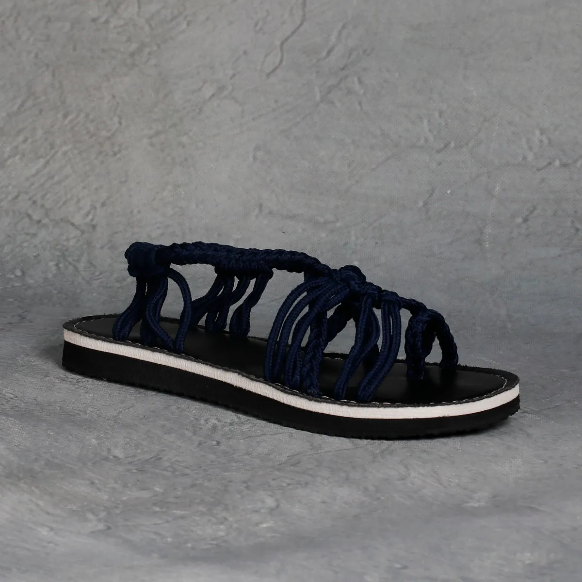 Explosive style sandals women 2021 summer braided knot rope flat large size sandals all over toe sandals