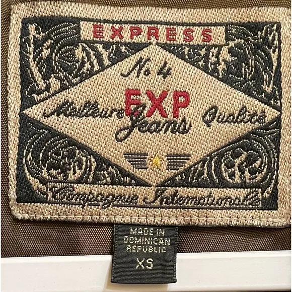 Express Vintage Southwest Western Jacket Blanket Stitch Shawl Collar Tobacco XS