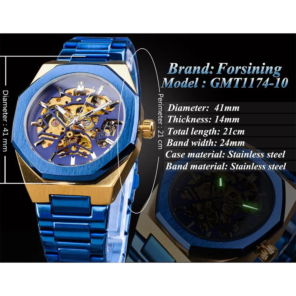Forsining - Stainless Steel Waterproof Automatic Mechanical Watch