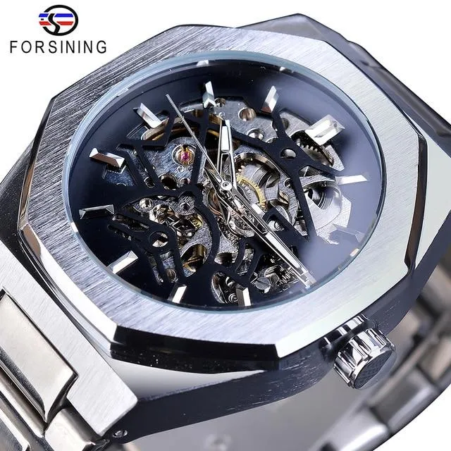 Forsining - Stainless Steel Waterproof Automatic Mechanical Watch