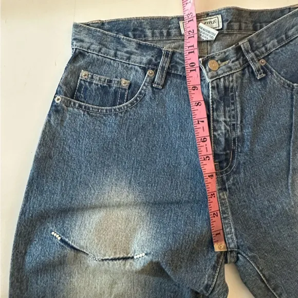 Fox Fire Y2K Vintage Stretch Dark Stone Wash Rhinestone V-Shapes Jeans NWT 9