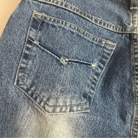 Fox Fire Y2K Vintage Stretch Dark Stone Wash Rhinestone V-Shapes Jeans NWT 9