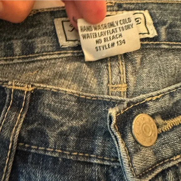 Fox Fire Y2K Vintage Stretch Dark Stone Wash Rhinestone V-Shapes Jeans NWT 9