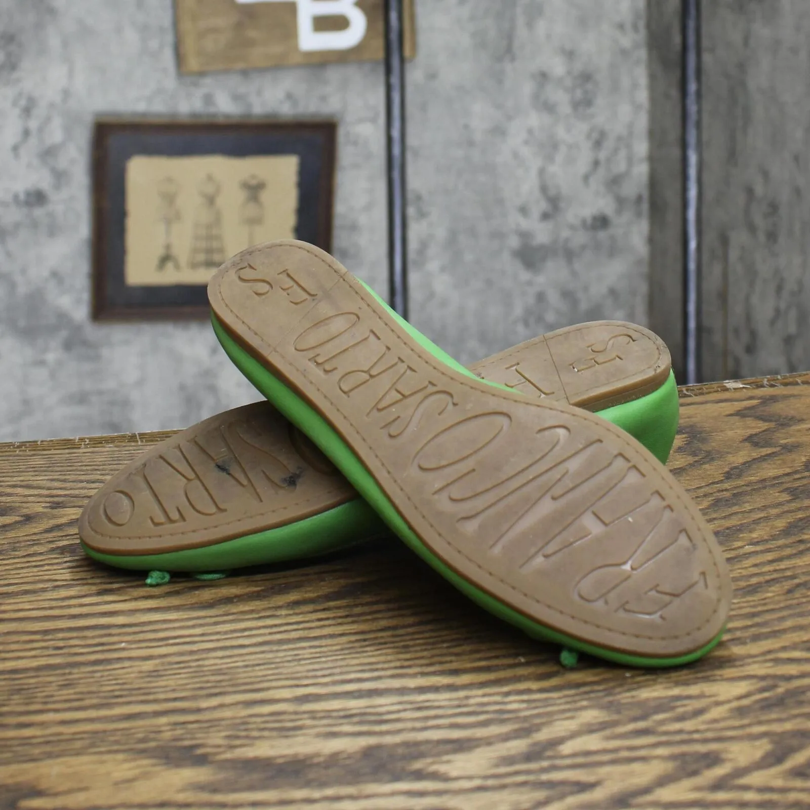 Franco Sarto Womens Vintage Box Flats 1673eb18e0612c Green 6.5M