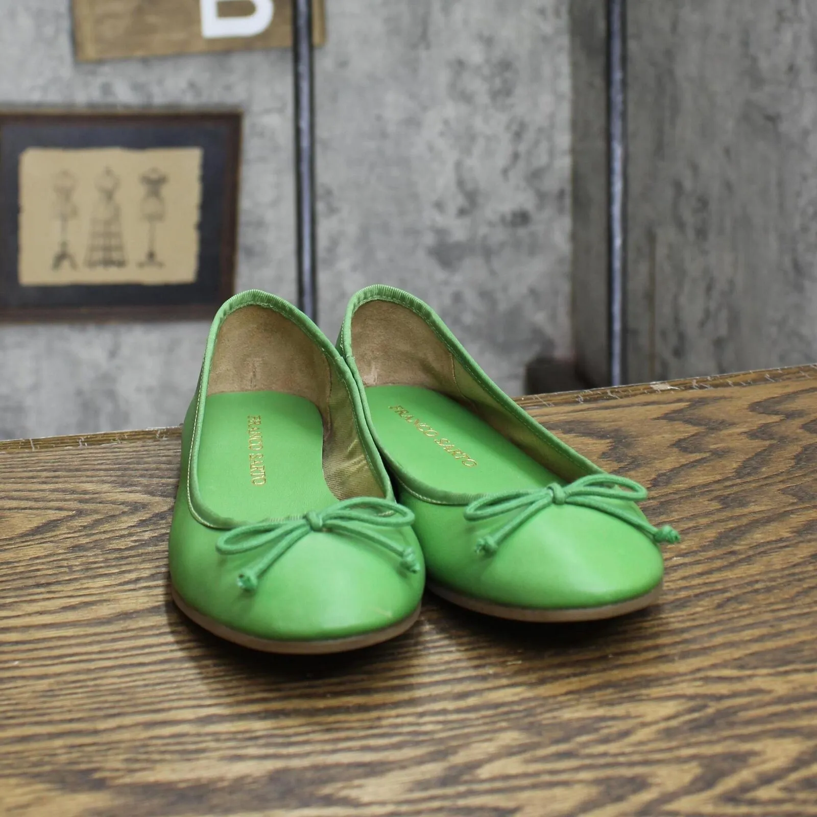 Franco Sarto Womens Vintage Box Flats 1673eb18e0612c Green 6.5M
