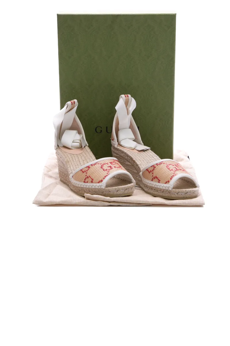 GG Espadrille Wedge Sandals - Size 40