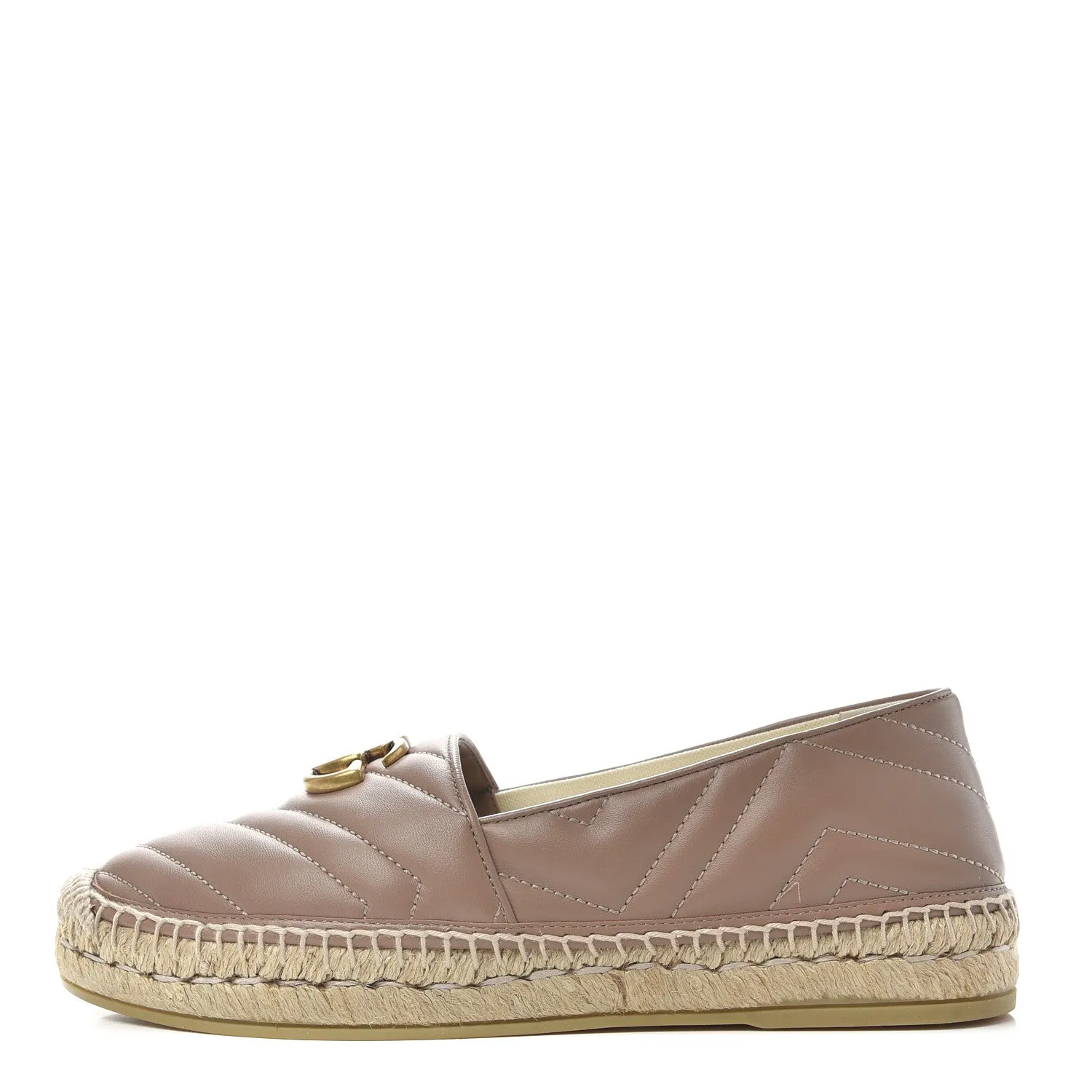 Gucci GG Marmont Matelassé Chevron Espadrilles in Rose Pink