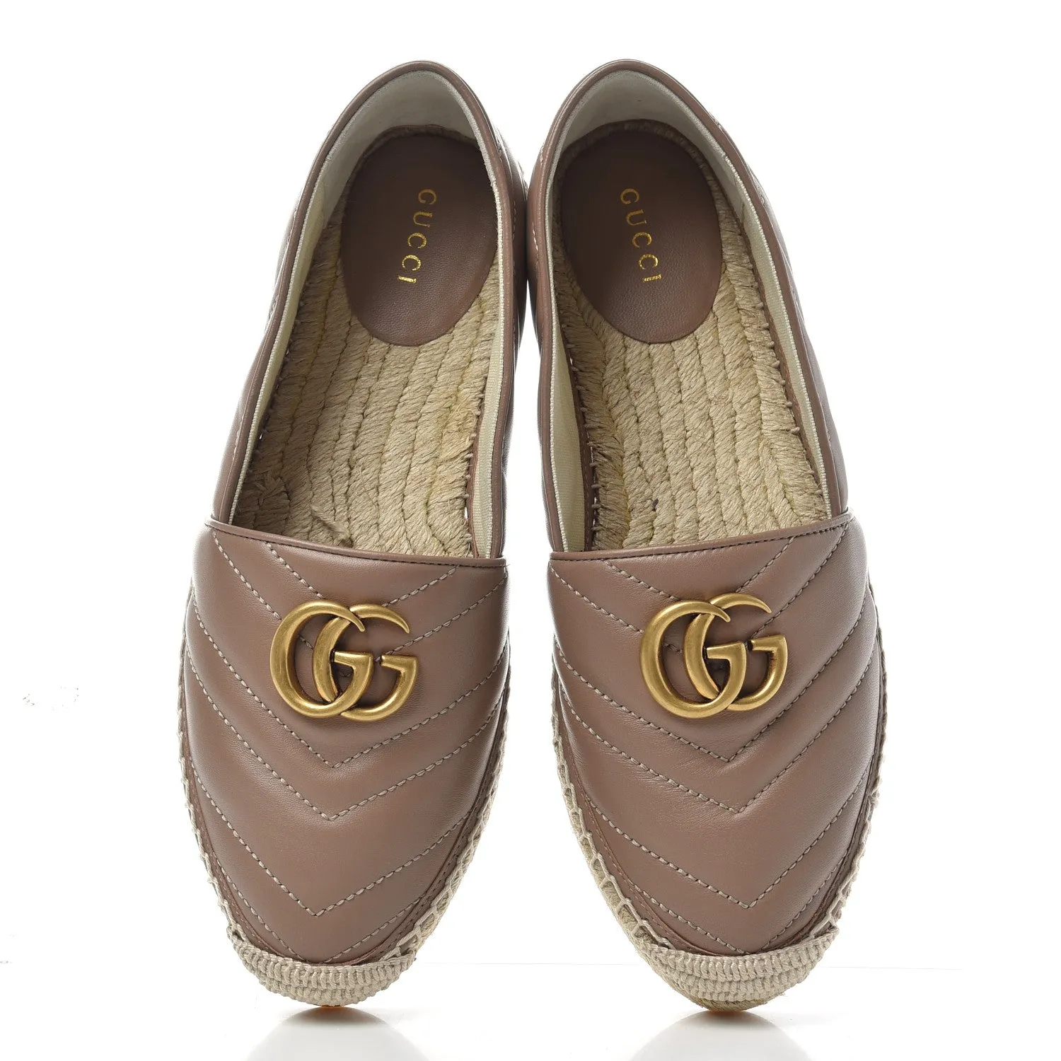 Gucci GG Marmont Matelassé Chevron Espadrilles in Rose Pink