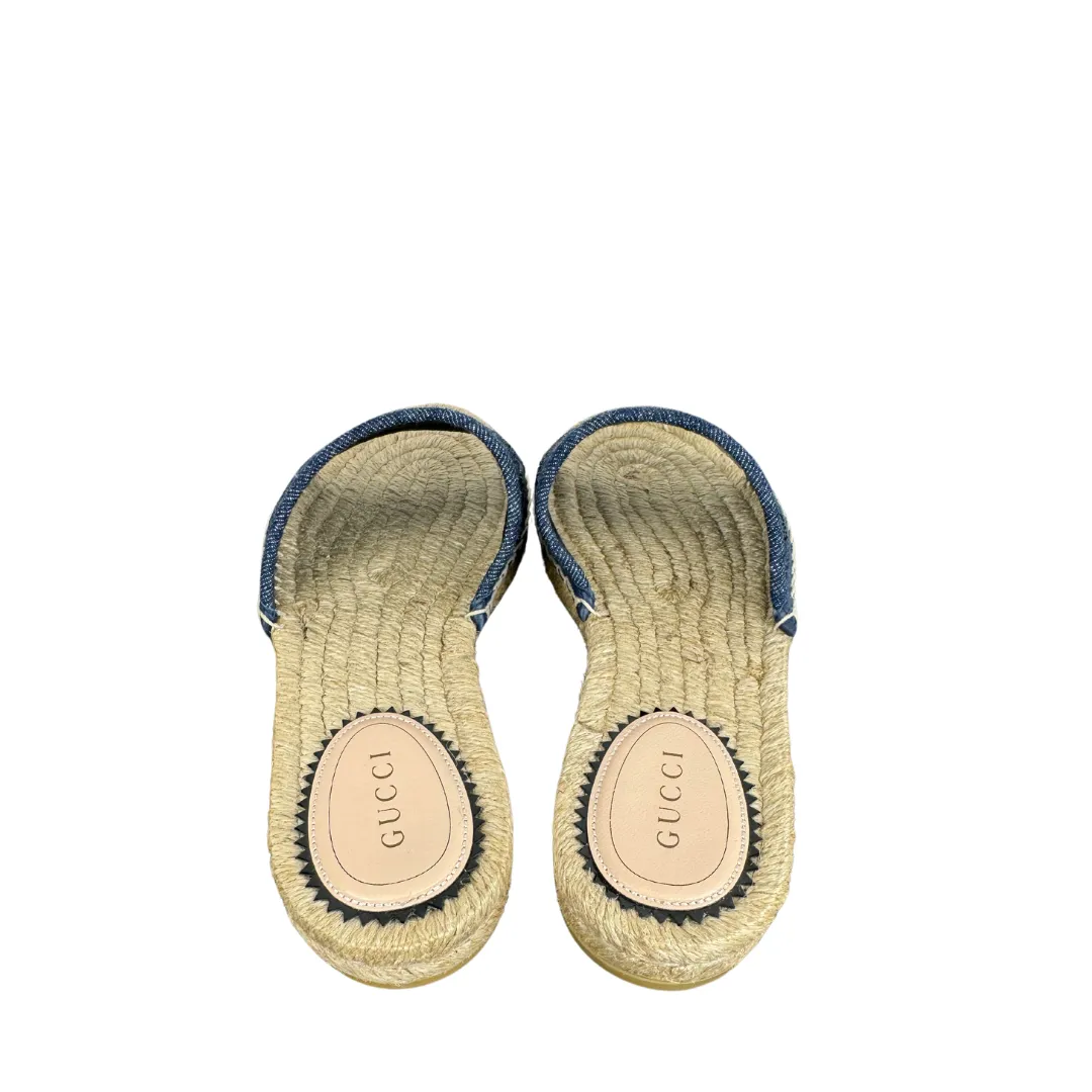 Gucci Pilar Denim Slide Espadrilles - Size 36