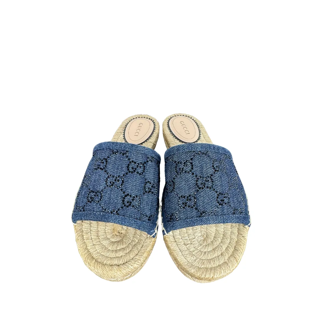 Gucci Pilar Denim Slide Espadrilles - Size 36