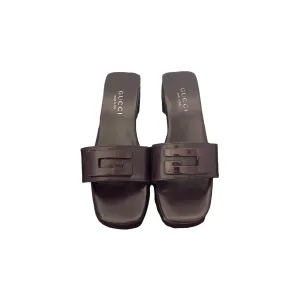 Gucci Plum Logo Block Heels