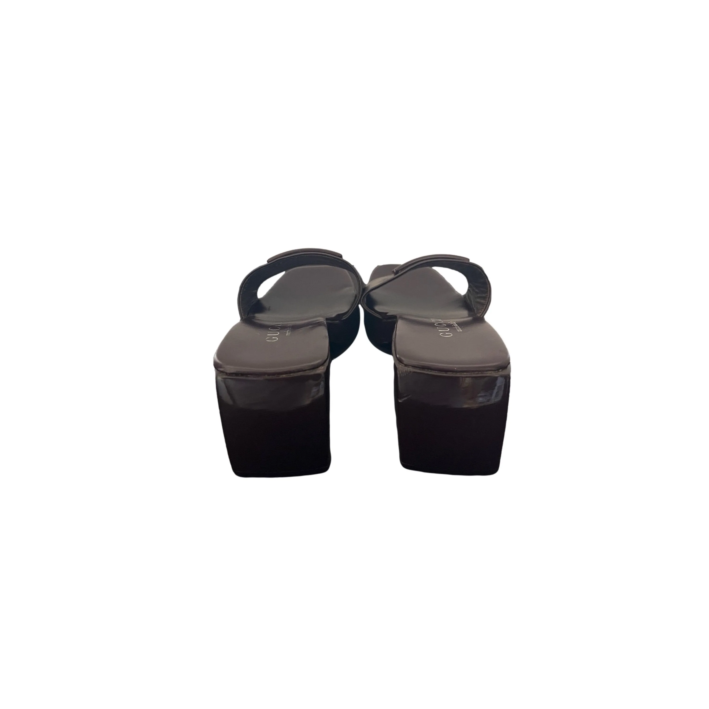 Gucci Plum Logo Block Heels