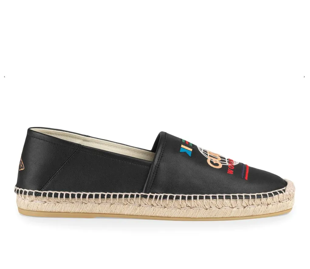 Gucci Worldwide Slip on Espadrilles in Black