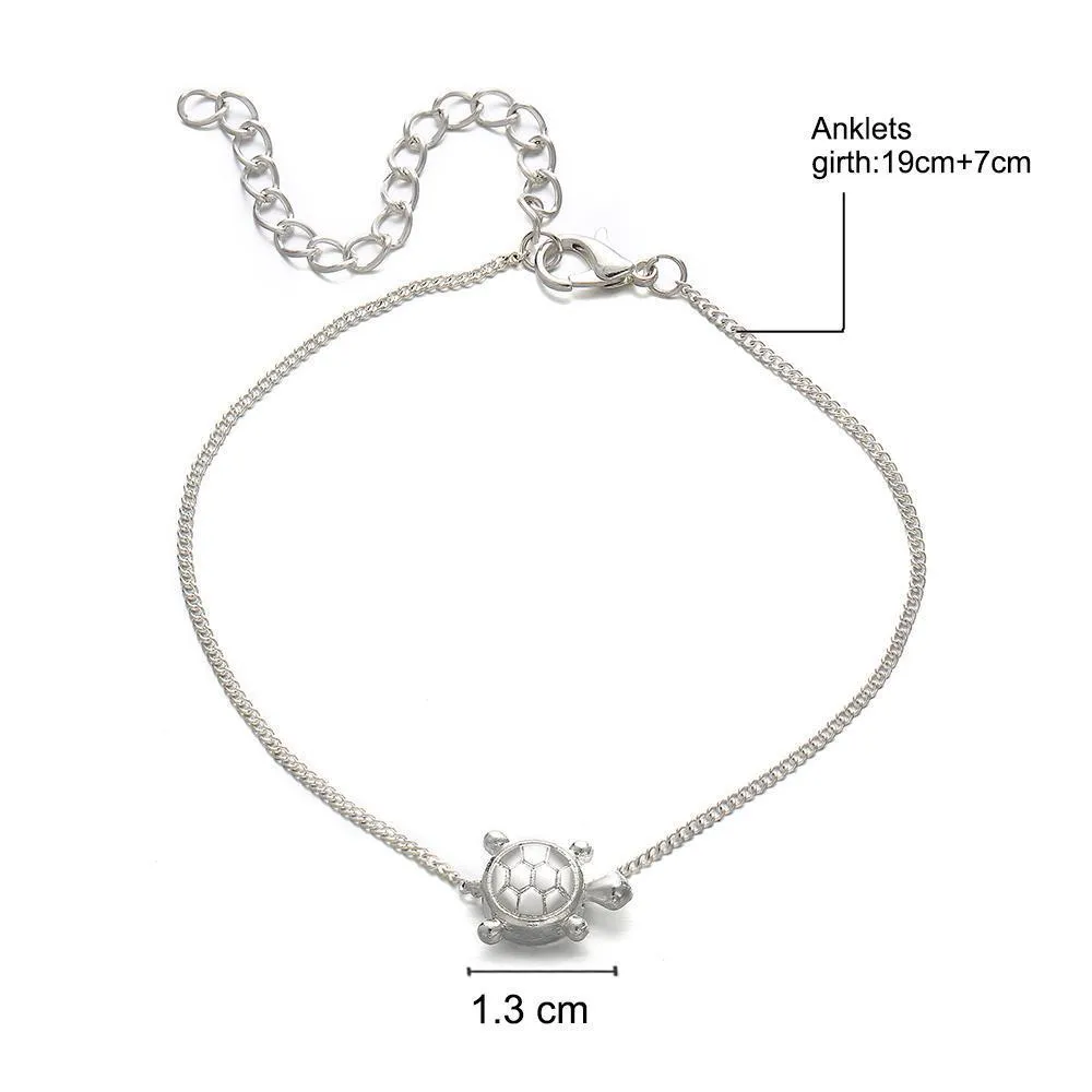 Handmade Silver Turtle Anklet