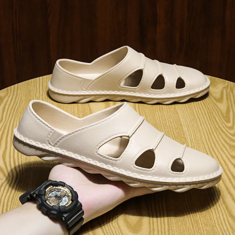 INSTOCK-Slippers for men non-slip beach sandals soft bottom