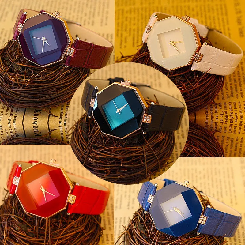 Jewel Gem Geometry Quartz Wristwatches