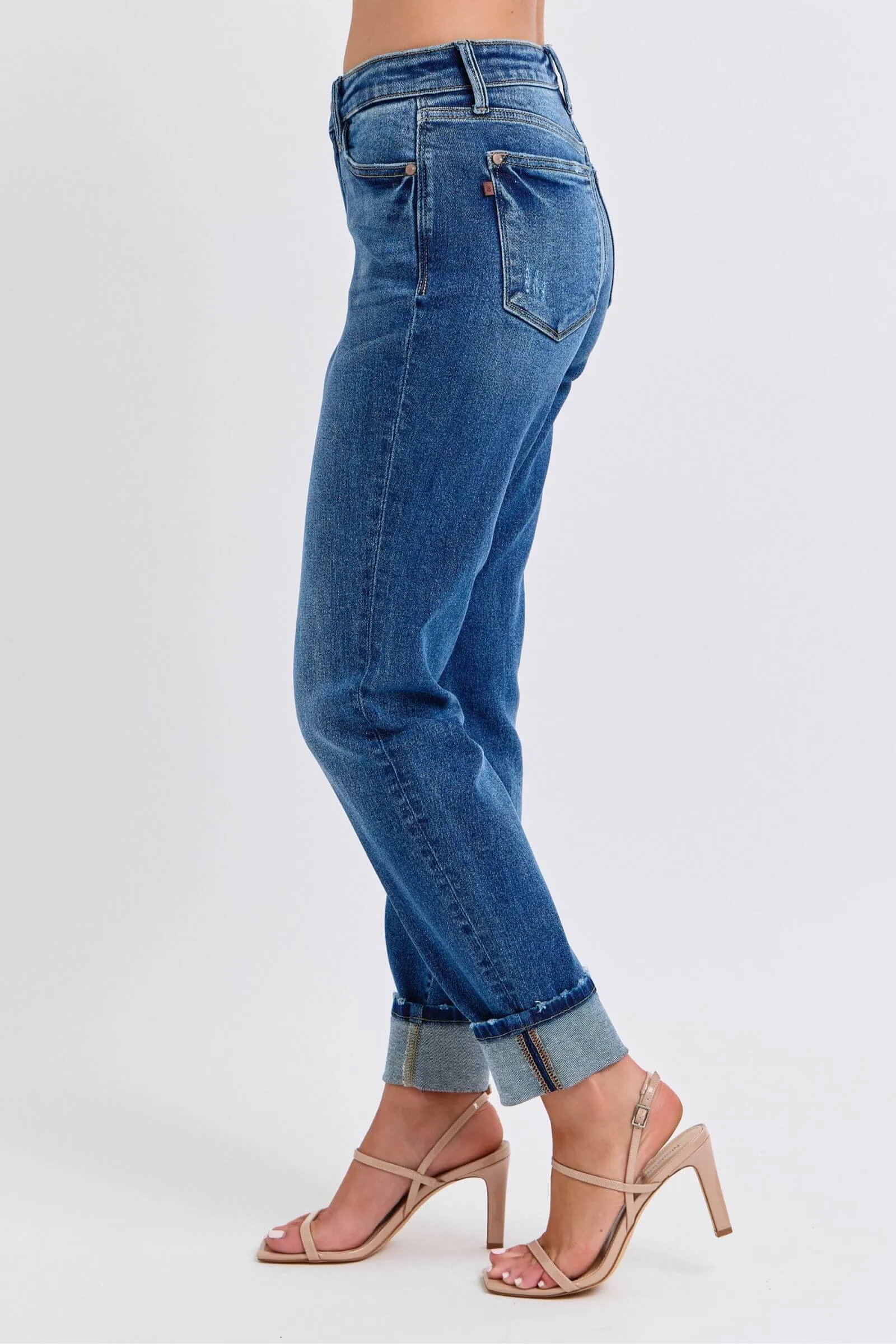 Judy Blue “Retro Revival” Mid Rise Cuffed Boyfriend Jeans