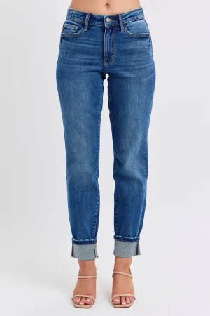 Judy Blue “Retro Revival” Mid Rise Cuffed Boyfriend Jeans