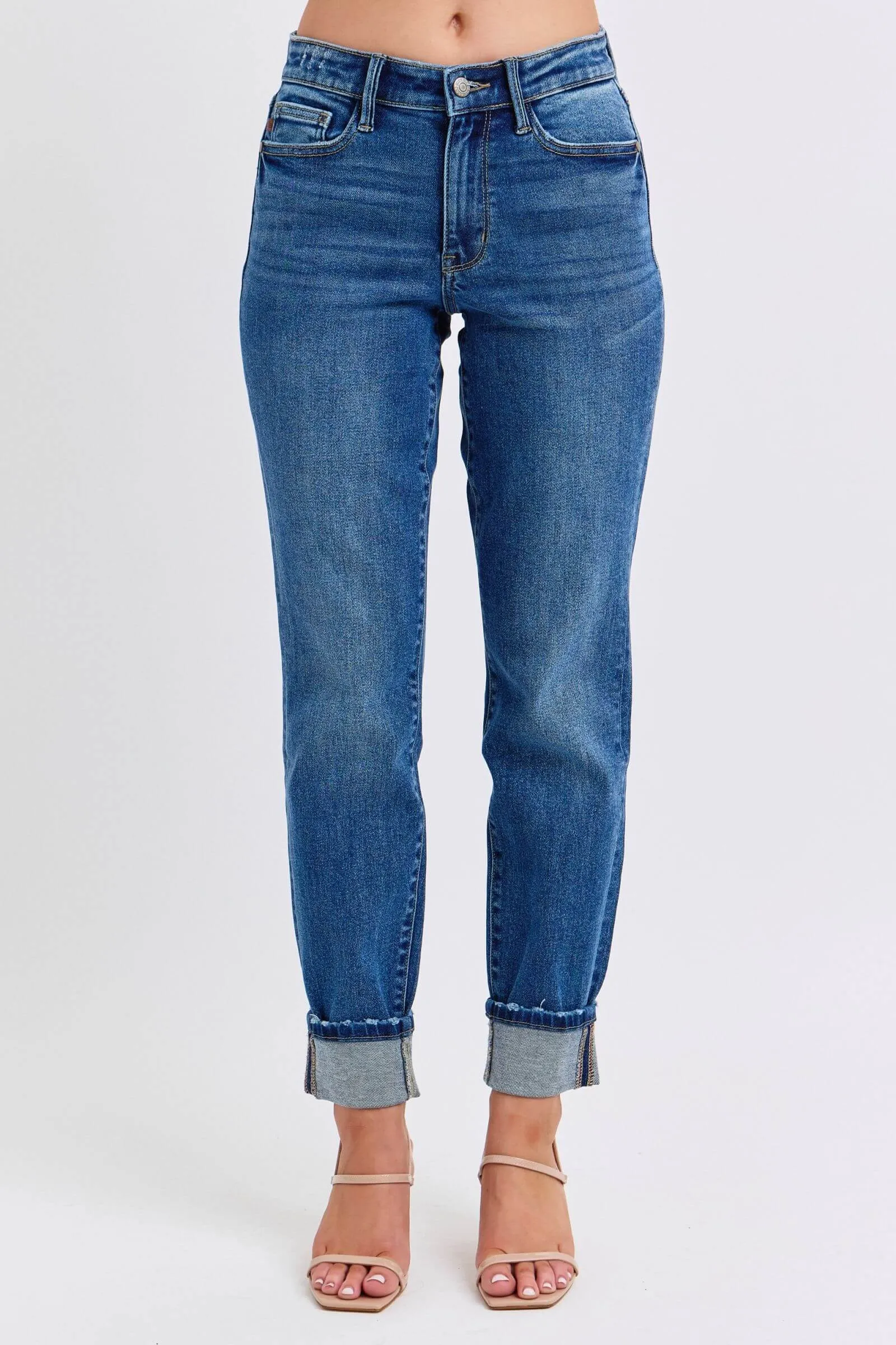 Judy Blue “Retro Revival” Mid Rise Cuffed Boyfriend Jeans