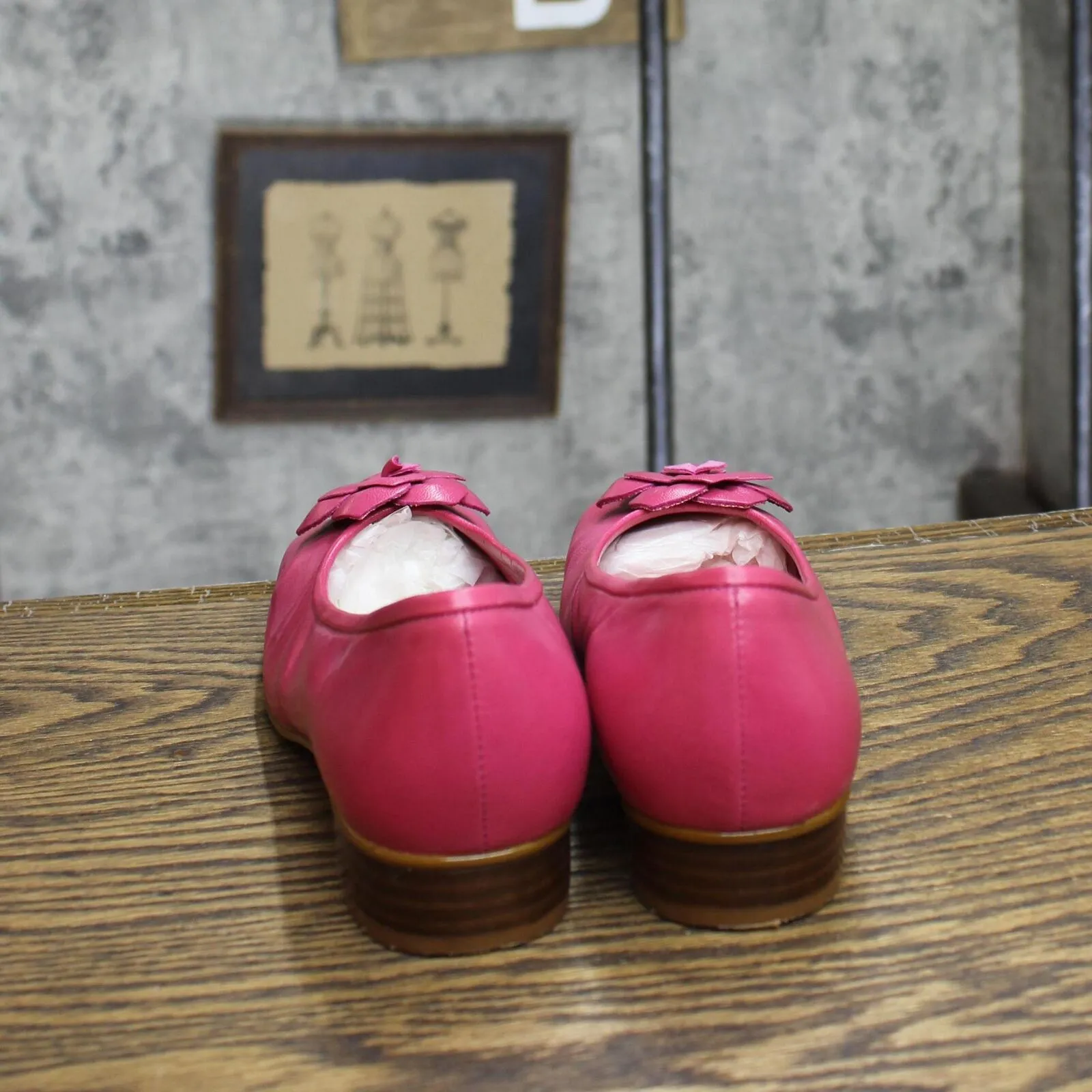 Karen Scott Womens Vintage Floral Leather Flats 1673e4fb8de0e6 Pink 6M