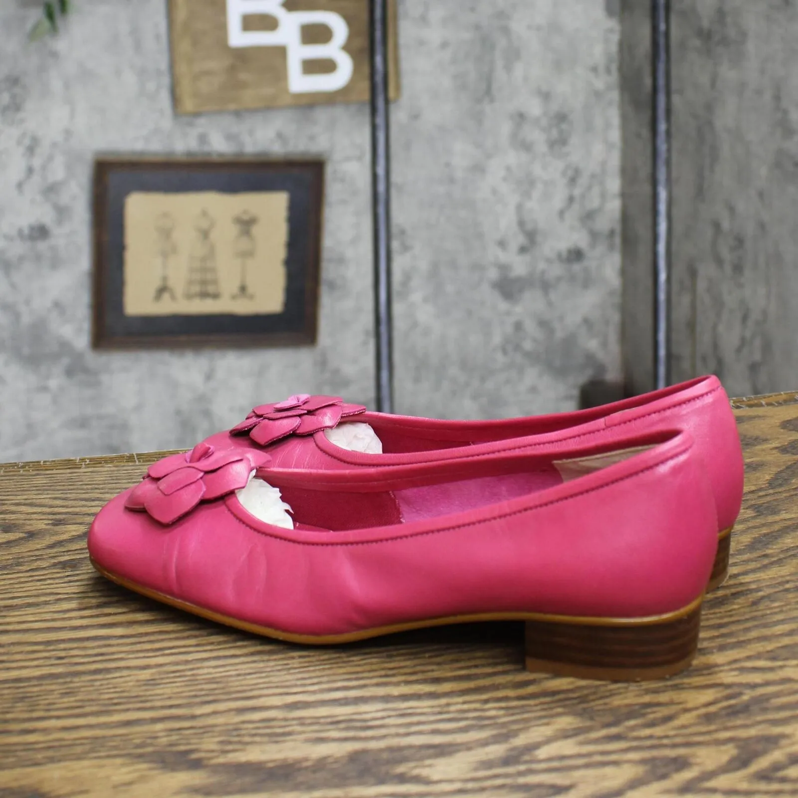 Karen Scott Womens Vintage Floral Leather Flats 1673e4fb8de0e6 Pink 6M