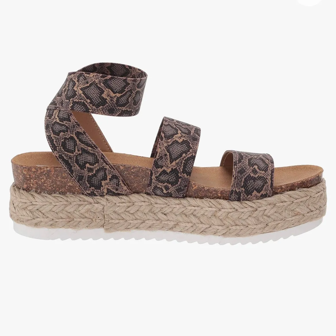 KIMMIE Espadrille Flatform Heel Double Strap Sandals