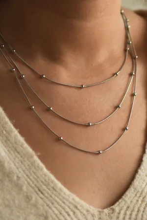 Layered Beaded Necklace In Gold