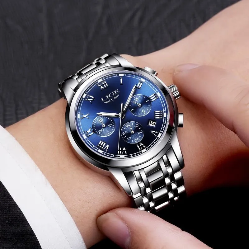 LG9810B - Sport Chronograph Waterproof Full Steel Quartz Watch